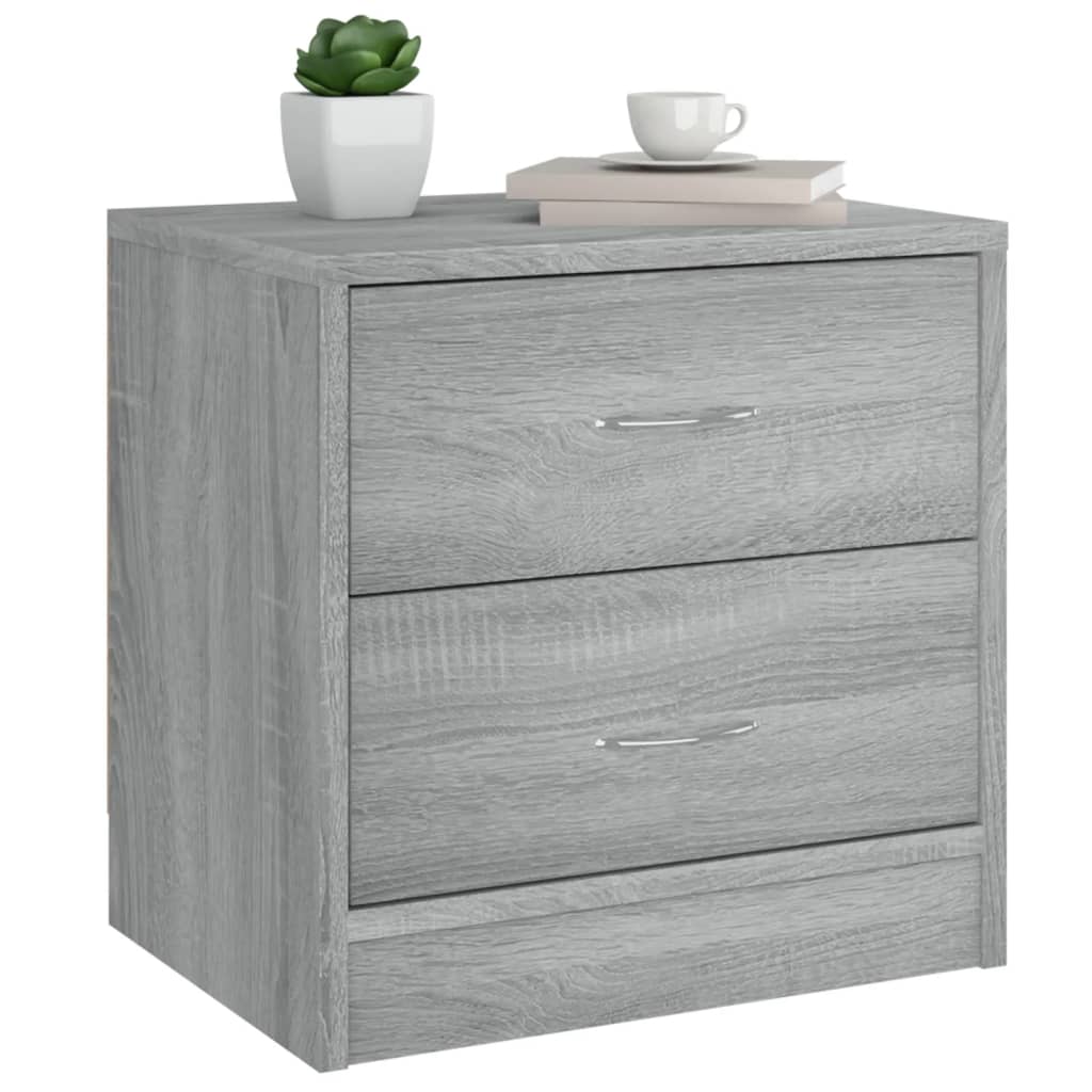 Grey Sonoma Bedside Cabinet, 40x30x40 cm, Engineered Wood