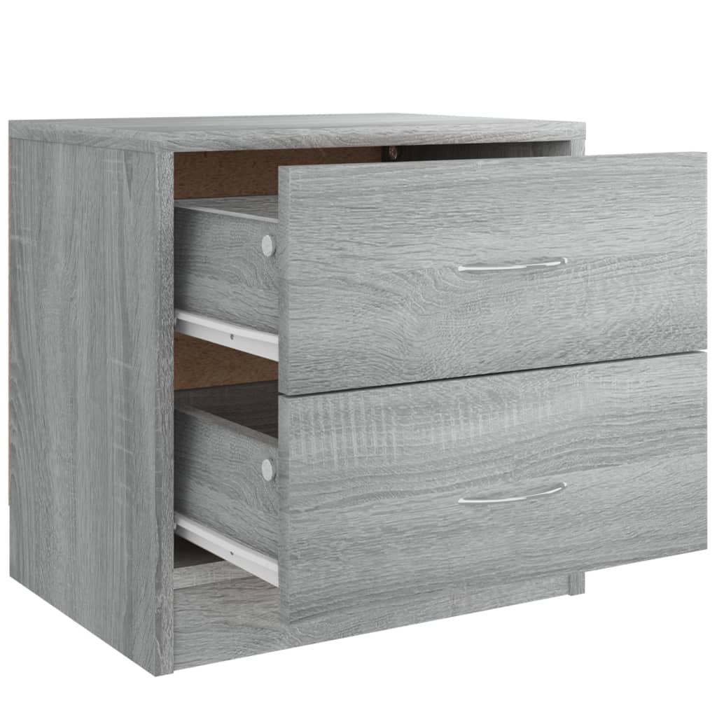 Grey Sonoma Bedside Cabinet, 40x30x40 cm, Engineered Wood
