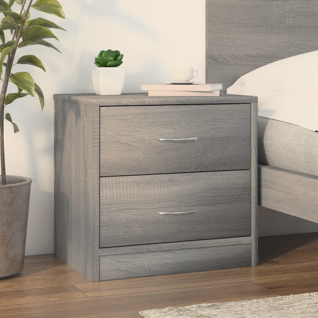 Grey Sonoma Bedside Cabinet, 40x30x40 cm, Engineered Wood