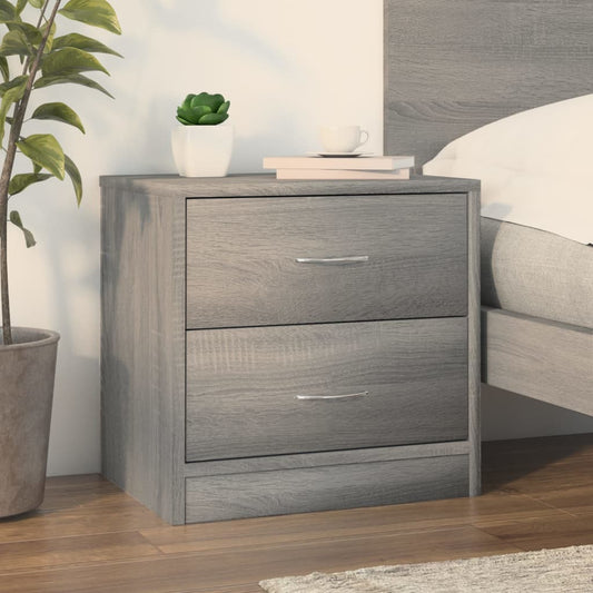 Grey Sonoma Bedside Cabinet, 40x30x40 cm, Engineered Wood