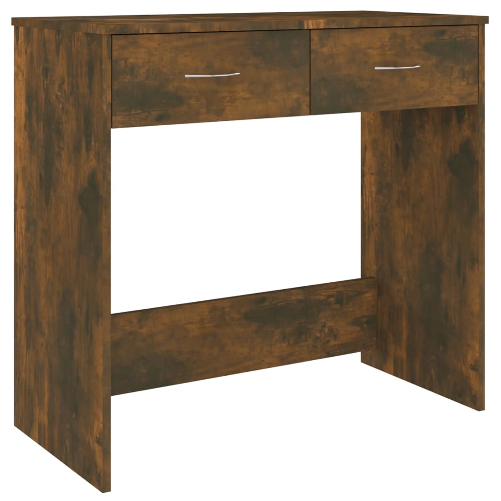 Elegant Desk in Smoked Oak - 80x40x75 cm Engineered Wood