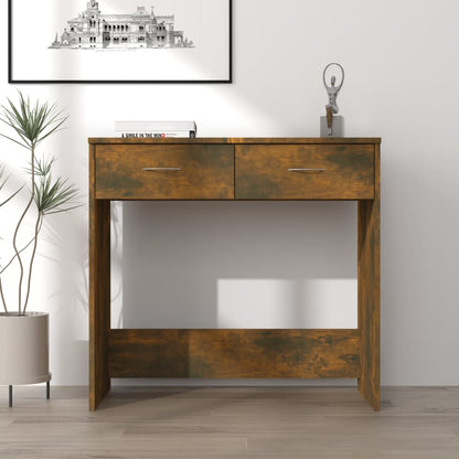 Elegant Desk in Smoked Oak - 80x40x75 cm Engineered Wood