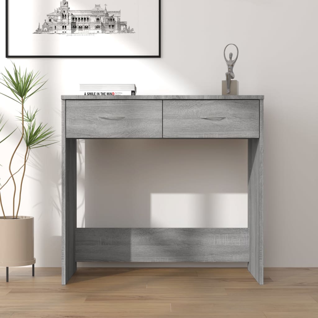 Compact Grey Desk 80x40x75 cm - Sonoma Engineered Wood