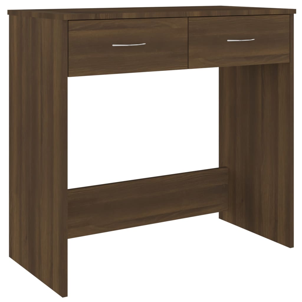 Compact Brown Oak Desk, 80x40x75 cm, Engineered Wood