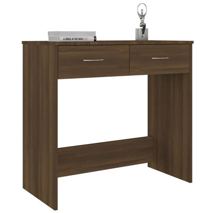 Compact Brown Oak Desk, 80x40x75 cm, Engineered Wood