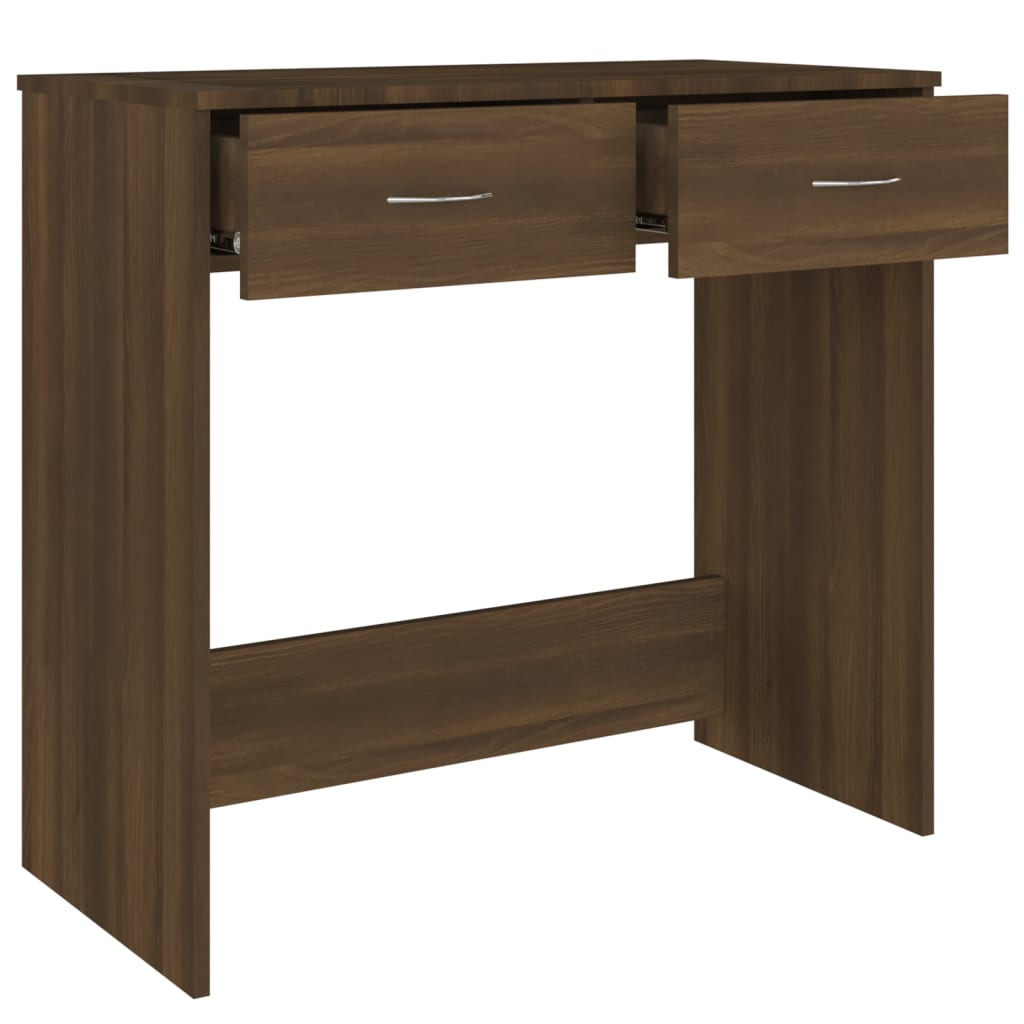 Compact Brown Oak Desk, 80x40x75 cm, Engineered Wood