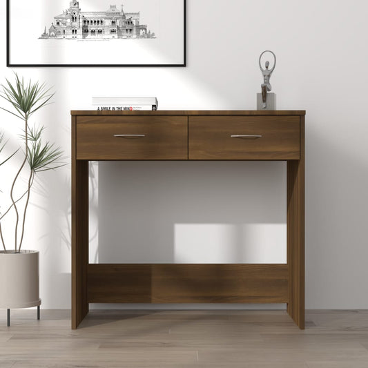 Compact Brown Oak Desk, 80x40x75 cm, Engineered Wood