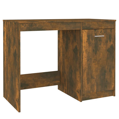 Elegant Smoked Oak Desk, 100x50x76 cm - Engineered Wood