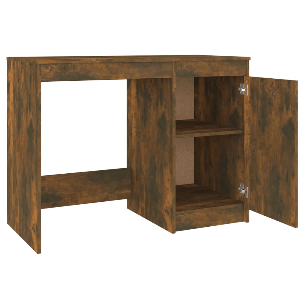 Elegant Smoked Oak Desk, 100x50x76 cm - Engineered Wood
