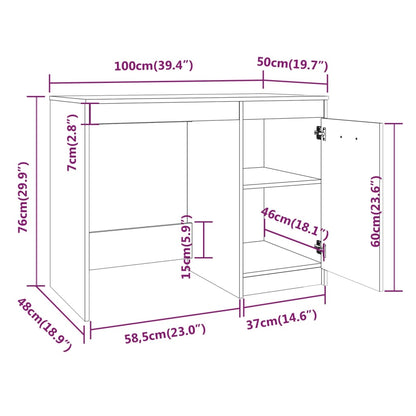 Compact Grey Sonoma Desk, Engineered Wood, 100x50x76 cm