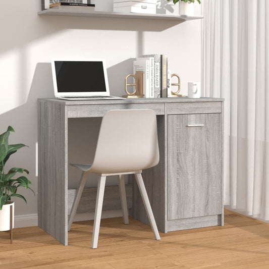 Compact Grey Sonoma Desk, Engineered Wood, 100x50x76 cm