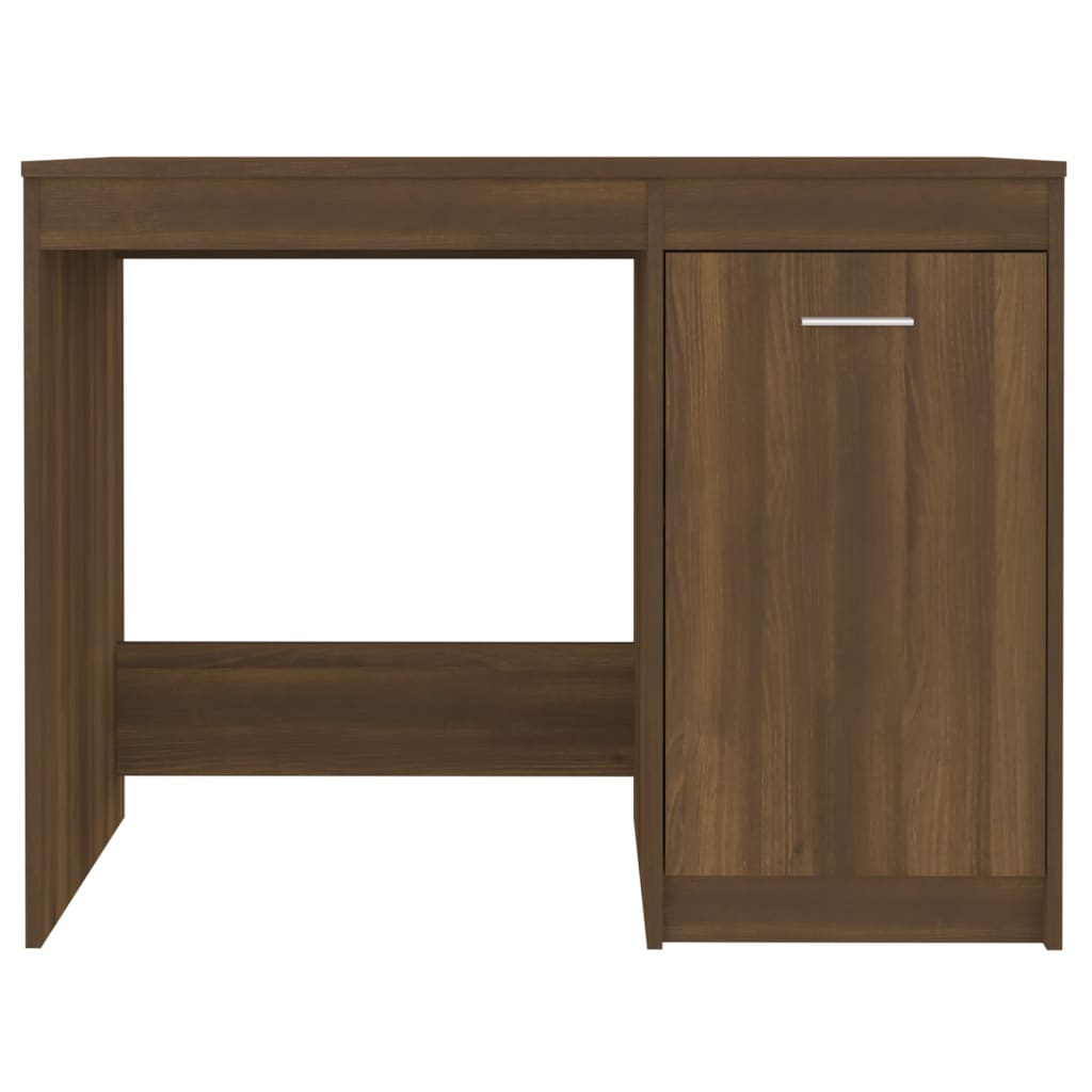 Compact Brown Oak Desk - 100x50x76cm Engineered Wood
