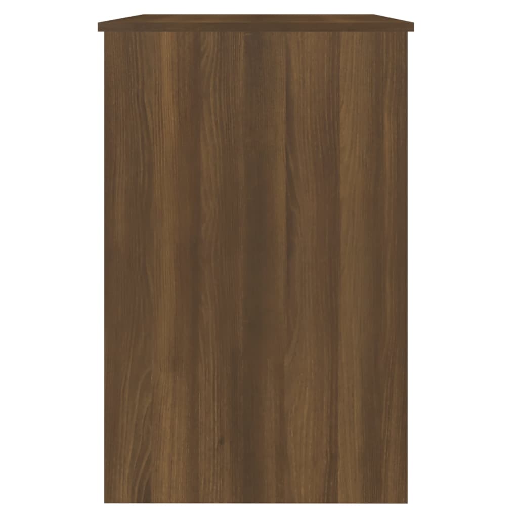 Compact Brown Oak Desk - 100x50x76cm Engineered Wood