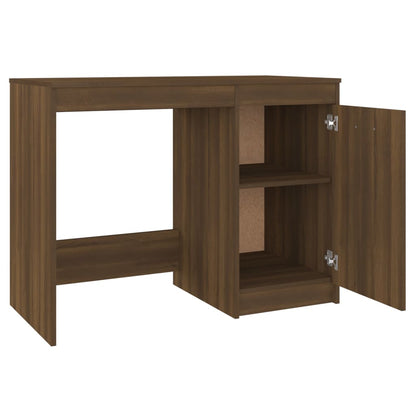 Compact Brown Oak Desk - 100x50x76cm Engineered Wood