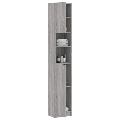 Grey Sonoma Engineered Wood Bathroom Cabinet 32x25.5x190 cm