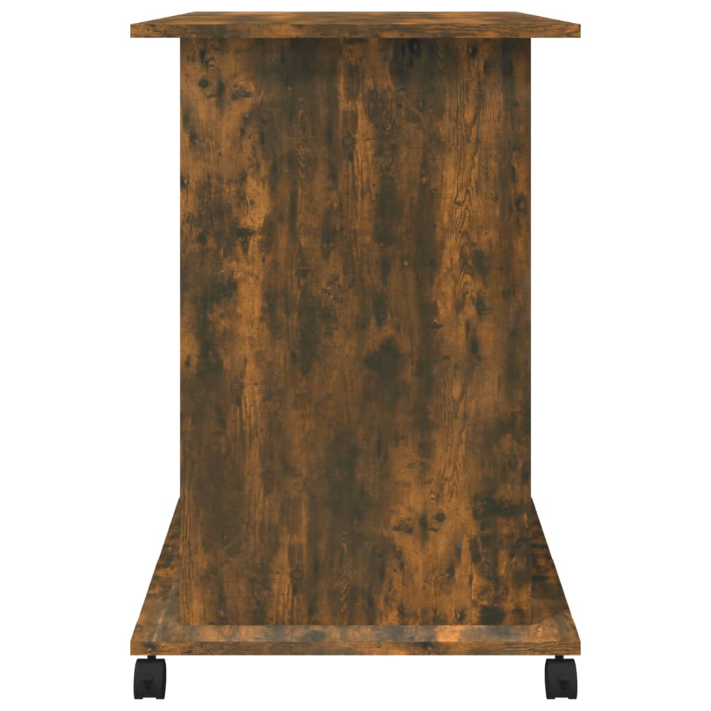Compact Smoked Oak Computer Desk - 80x50x75 cm, Engineered Wood