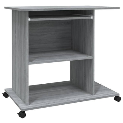 Compact Grey Sonoma Computer Desk - 80x50x75 cm - Engineered Wood