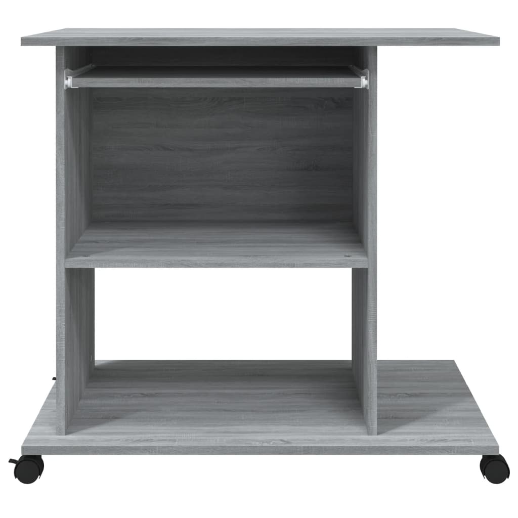 Compact Grey Sonoma Computer Desk - 80x50x75 cm - Engineered Wood
