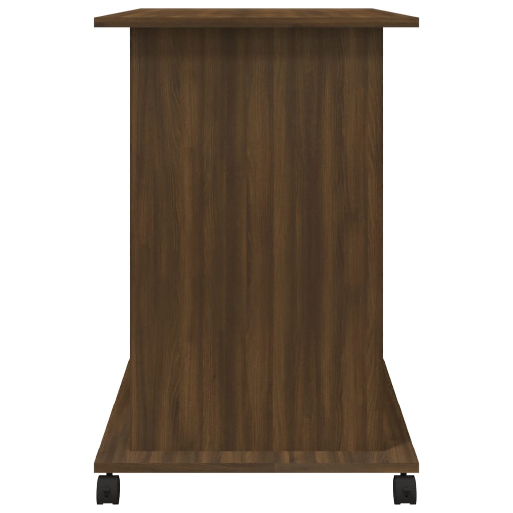 Brown Oak Computer Desk - Engineered Wood, 80x50x75 cm