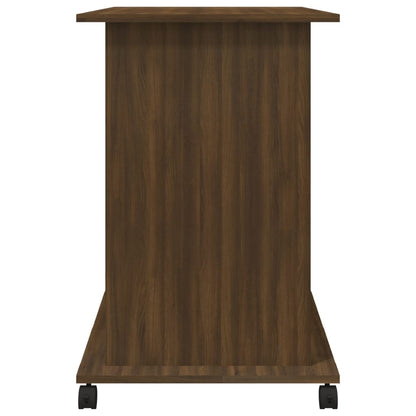 Brown Oak Computer Desk - Engineered Wood, 80x50x75 cm