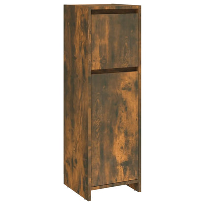 Smoked Oak Bathroom Cabinet - 30x30x95 cm Engineered Wood