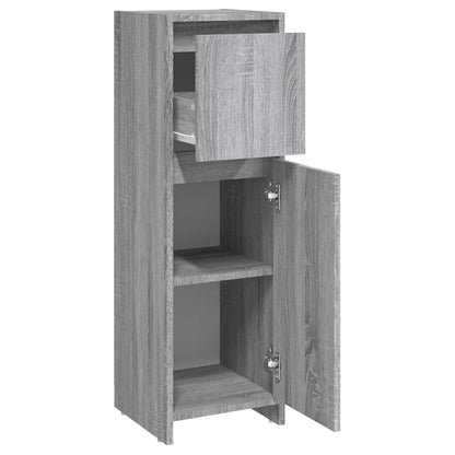Sonoma Grey Bathroom Cabinet - Engineered Wood, 30x30x95 cm