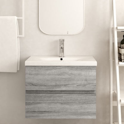 Grey Sonoma Engineered Wood Sink Cabinet - 60x38.5x45 cm