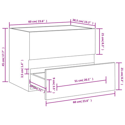 Grey Sonoma Engineered Wood Sink Cabinet - 60x38.5x45 cm