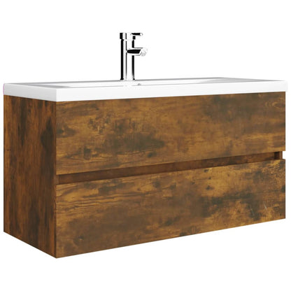 Smoked Oak Sink Cabinet 90x38.5x45 cm - Engineered Wood
