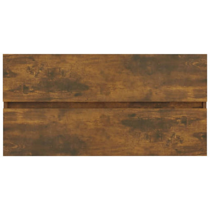 Smoked Oak Sink Cabinet 90x38.5x45 cm - Engineered Wood