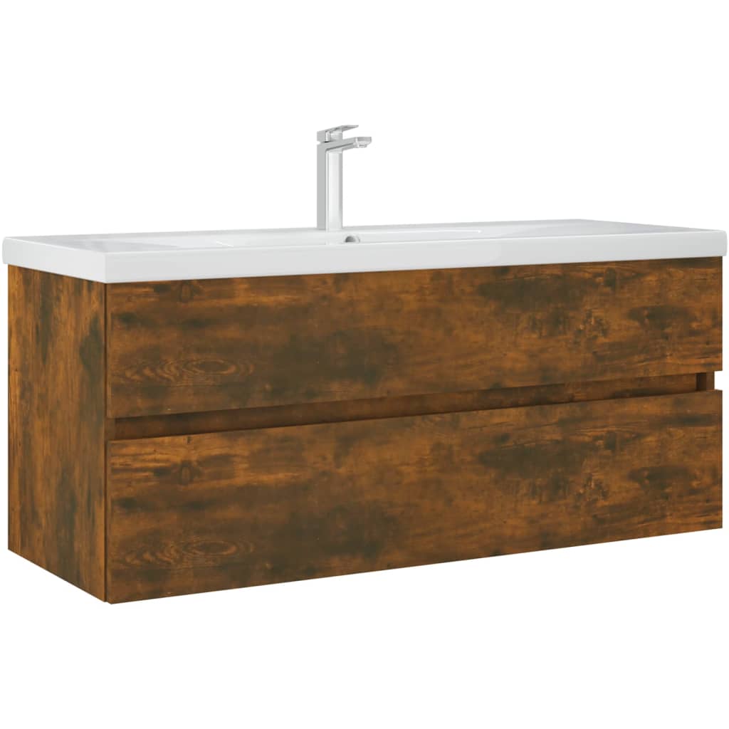 Smoked Oak Engineered Wood Sink Cabinet 100x38.5x45 cm