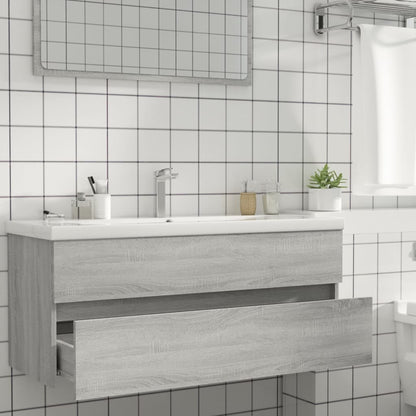 Sonoma Grey Sink Cabinet 100x38.5x45 cm Engineered Wood