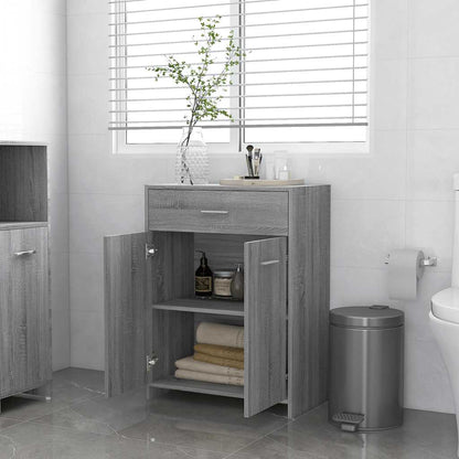 Grey Sonoma Bathroom Cabinet - 60x33x80 cm Engineered Wood