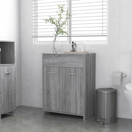 Grey Sonoma Bathroom Cabinet - 60x33x80 cm Engineered Wood