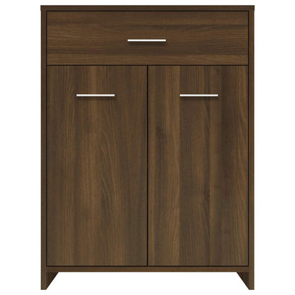 Brown Oak Bathroom Cabinet - Engineered Wood 60x33x80cm
