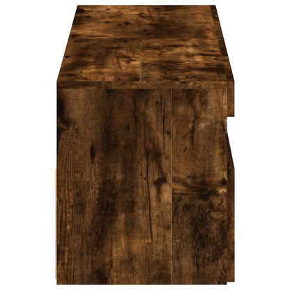 TV Cabinets 2 pcs with LED Lights Smoked Oak 60x35x40 cm