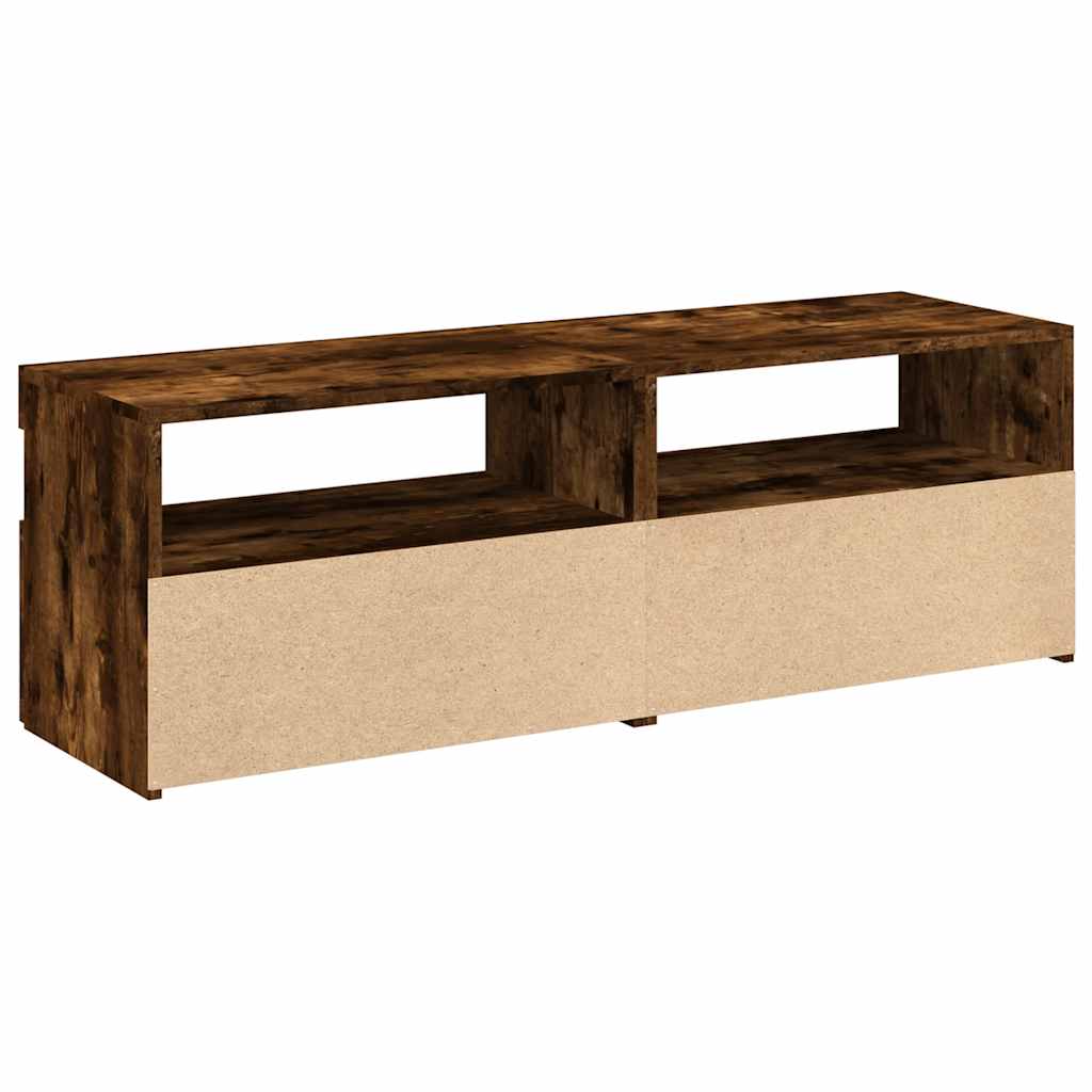 TV Cabinets 2 pcs with LED Lights Smoked Oak 60x35x40 cm