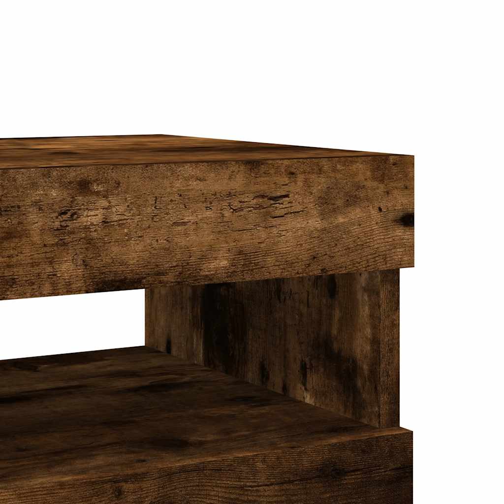 TV Cabinets 2 pcs with LED Lights Smoked Oak 60x35x40 cm