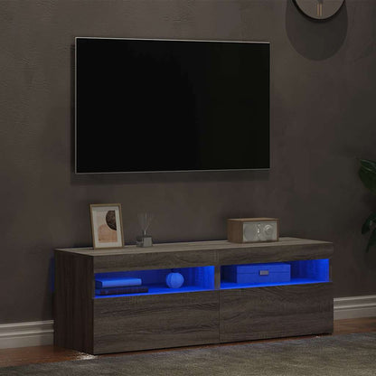 TV Cabinets 2 pcs with LED Lights Grey Sonoma 60x35x40 cm