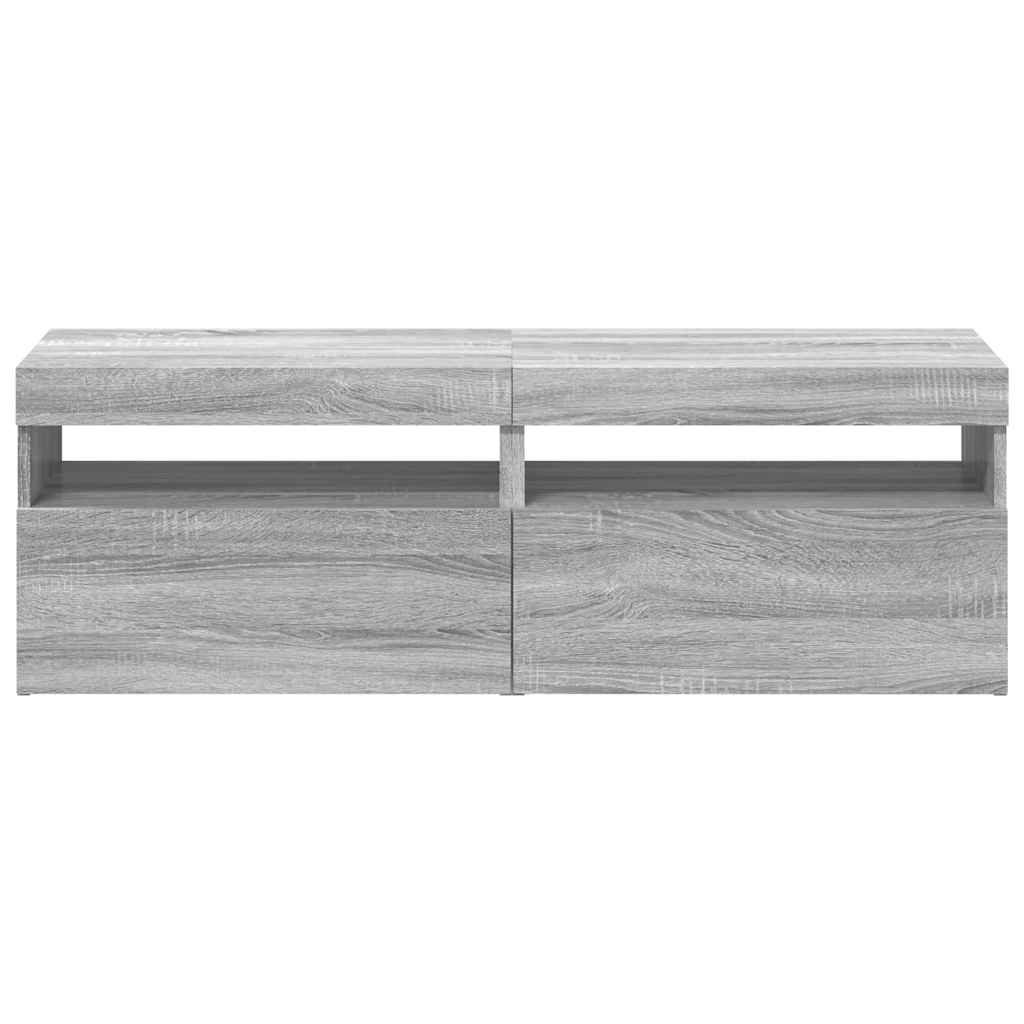 TV Cabinets 2 pcs with LED Lights Grey Sonoma 60x35x40 cm