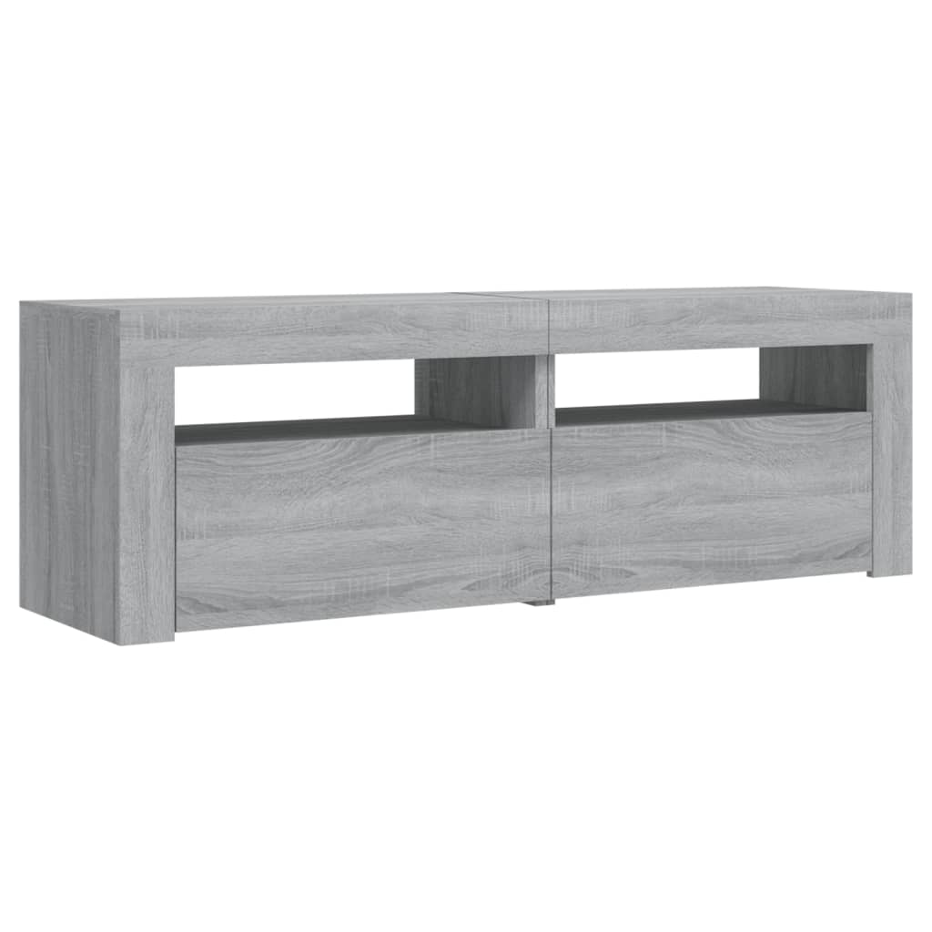 TV Cabinet with LED Lights Grey Sonoma 120x35x40 cm