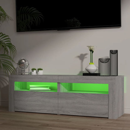 TV Cabinet with LED Lights Grey Sonoma 120x35x40 cm