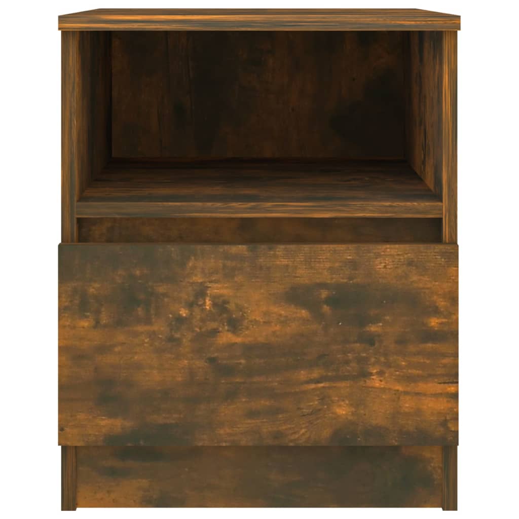 Smoked Oak Bedside Cabinets Set of 2 - 40x40x50 cm Engineered Wood