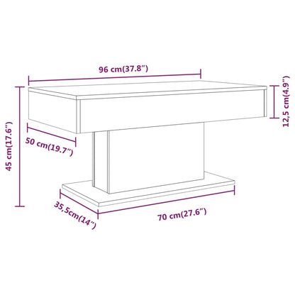 Coffee Table Smoked Oak 96x50x45 cm Engineered Wood