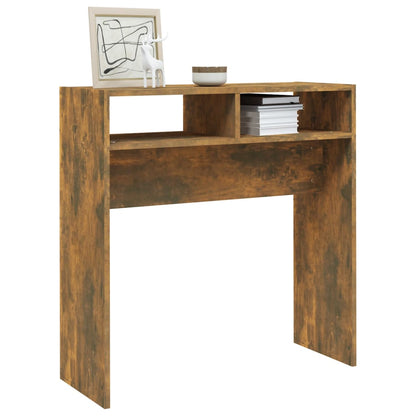 Smoked Oak Console Table - Engineered Wood, 78x30x80 cm