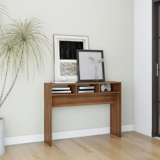 Brown Oak Console Table 105x30x80 cm - Engineered Wood