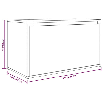 Grey Sonoma Hall Bench: 80x40x45 cm Engineered Wood