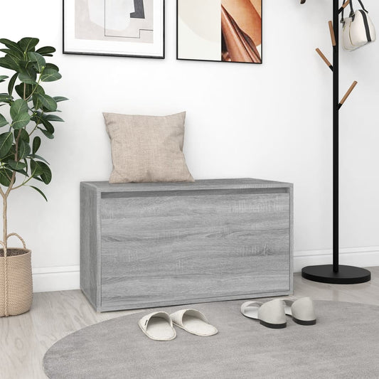 Grey Sonoma Hall Bench: 80x40x45 cm Engineered Wood
