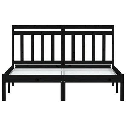 Black Solid Wood Bed Frame 140x190 cm - vidaXL (No Mattress)