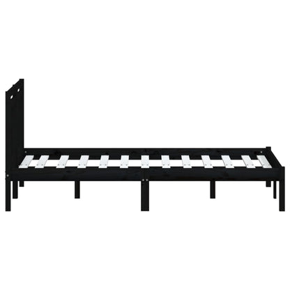 Black Solid Wood Bed Frame 140x190 cm - vidaXL (No Mattress)